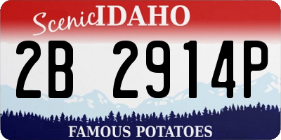 ID license plate 2B2914P