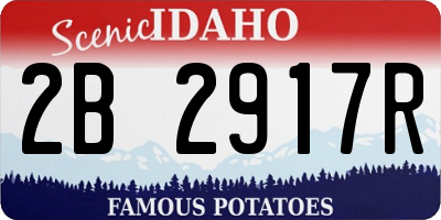 ID license plate 2B2917R