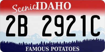 ID license plate 2B2921C