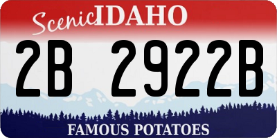 ID license plate 2B2922B