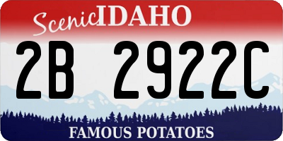 ID license plate 2B2922C