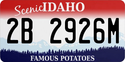 ID license plate 2B2926M