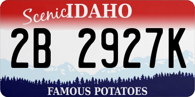 ID license plate 2B2927K