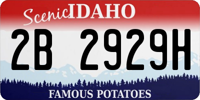 ID license plate 2B2929H