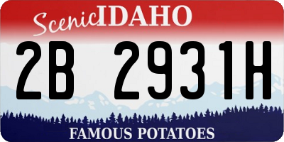 ID license plate 2B2931H