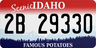 ID license plate 2B2933O