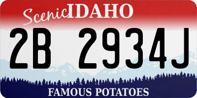 ID license plate 2B2934J