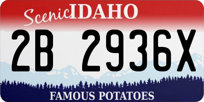 ID license plate 2B2936X
