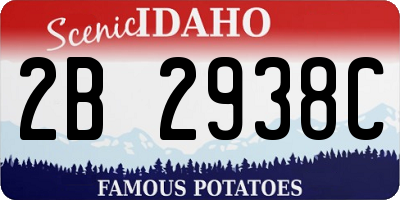 ID license plate 2B2938C