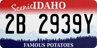 ID license plate 2B2939Y