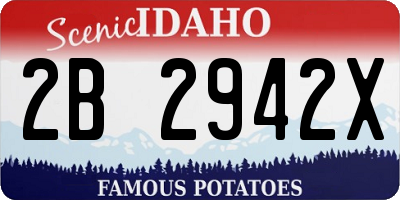 ID license plate 2B2942X