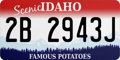 ID license plate 2B2943J