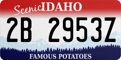 ID license plate 2B2953Z