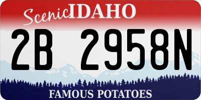 ID license plate 2B2958N