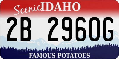 ID license plate 2B2960G