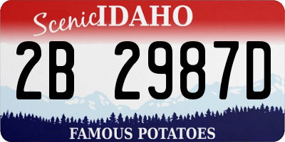 ID license plate 2B2987D