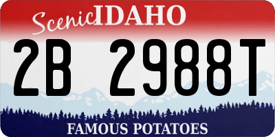 ID license plate 2B2988T
