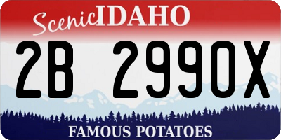ID license plate 2B2990X