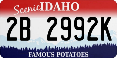 ID license plate 2B2992K