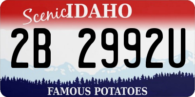 ID license plate 2B2992U