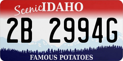 ID license plate 2B2994G