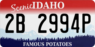 ID license plate 2B2994P