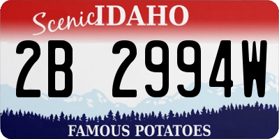 ID license plate 2B2994W