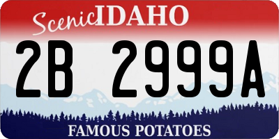 ID license plate 2B2999A