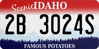 ID license plate 2B3024S