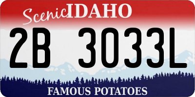 ID license plate 2B3033L