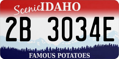 ID license plate 2B3034E