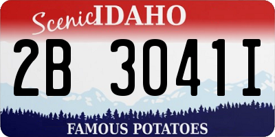 ID license plate 2B3041I