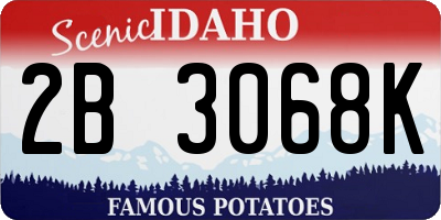 ID license plate 2B3068K