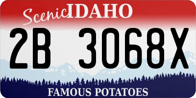 ID license plate 2B3068X