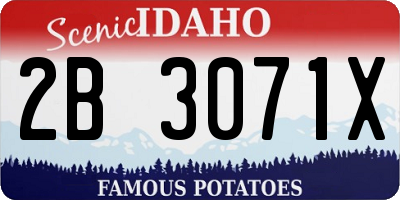ID license plate 2B3071X