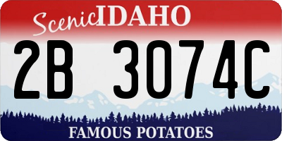 ID license plate 2B3074C