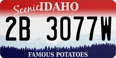 ID license plate 2B3077W