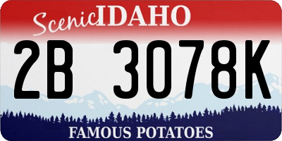 ID license plate 2B3078K