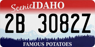 ID license plate 2B3082Z