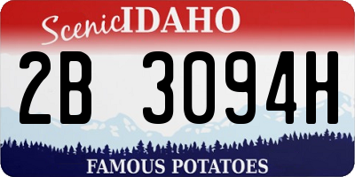 ID license plate 2B3094H