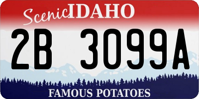 ID license plate 2B3099A