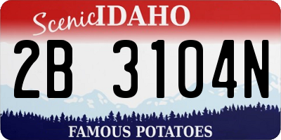 ID license plate 2B3104N