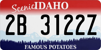 ID license plate 2B3122Z