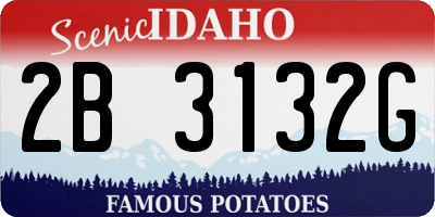 ID license plate 2B3132G