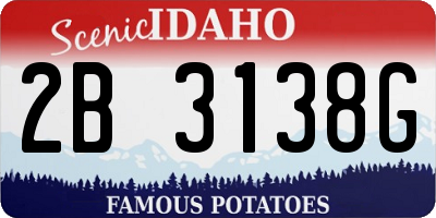 ID license plate 2B3138G