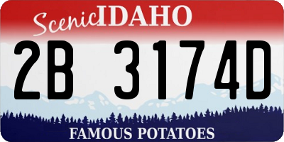ID license plate 2B3174D