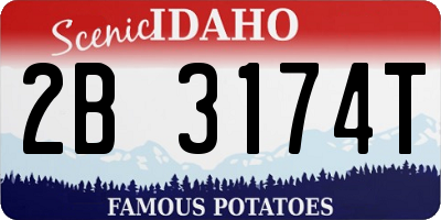 ID license plate 2B3174T
