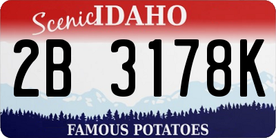 ID license plate 2B3178K