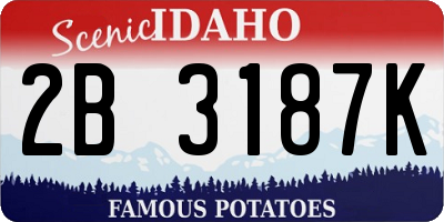 ID license plate 2B3187K