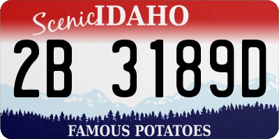 ID license plate 2B3189D